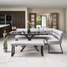 Woods Ravenna Motion Table in Grey with Paulo LHF Corner Bench and Paulo Low Bench in Grey