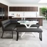 Clearance Ravenna Motion Table in White with Paulo RHF Corner Bench and Paulo Low Bench in Anthracite