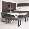 Clearance Ravenna Motion Table in White with Paulo RHF Corner Bench and Paulo Low Bench in Anthracite