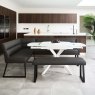 Woods Ravenna Motion Table in White with Paulo RHF Corner Bench and Paulo Low Bench in Anthracite
