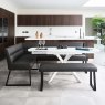 Woods Ravenna Motion Table in White with Paulo RHF Corner Bench and Paulo Low Bench in Anthracite