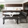 Woods Ravenna Motion Table in White with Paulo LHF Corner Bench and Paulo Low Bench in Anthracite