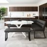 Clearance Ravenna Motion Table in White with Paulo LHF Corner Bench and Paulo Low Bench in Anthracite