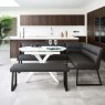 Woods Ravenna Motion Table in White with Paulo LHF Corner Bench and Paulo Low Bench in Anthracite