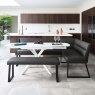 Woods Ravenna Motion Table in White with Paulo LHF Corner Bench and Paulo Low Bench in Anthracite