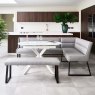 Woods Ravenna Motion Table in White with Paulo LHF Corner Bench with Paulo Low Bench in Grey