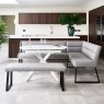 Clearance Ravenna Motion Table in White with Paulo LHF Corner Bench with Paulo Low Bench in Grey