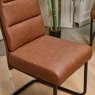 Clearance Ava Tan Dining Chair in Faux Leather (Set of 2)