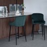 Woods Carlton Bar Stool - Dark Green Velvet (Set of 2)