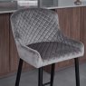 Clearance Carlton Bar Stool - Light Grey Velvet (Set of 2)