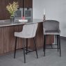 Clearance Carlton Bar Stool - Light Grey Velvet (Set of 2)