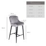 Woods Carlton Bar Stool - Light Grey Velvet (Set of 2)