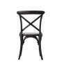 Woods Cradley Dining Chair - Black with Linen Seat Pad (Set of 2)