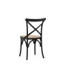 Woods Cradley Dining Chair - Black with Rattan Seat (Set of 2)