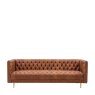 Woods Denham 3 Seater Sofa in Antique Brown Leather