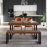 Woods Adelaide 140-180cm Extending Dining Table with 2 Firenza Chairs in Tan and Adelaide 140cm Bench