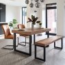 Woods Adelaide 140-180cm Extending Dining Table with 2 Firenza Chairs in Tan and Adelaide 140cm Bench