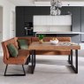 Woods Adelaide 140-180cm Extending Dining Table with Industrial Corner Bench in Tan