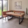 Woods Adelaide 180cm Dining Table with Industrial Corner Bench in Tan