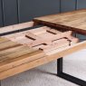 Woods Adelaide 180-240cm Extending Dining Table with Industrial Corner Bench in Tan and 158cm Flat Bench