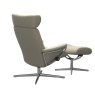Stressless Stressless Berlin Recliner with Headrest and Footstool with Cross Base