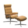 Stressless Stressless London Recliner with Headrest and Footstool with Cross Base