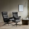 Stressless Stressless London Recliner with Headrest and Footstool with Star Base