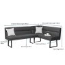 Woods Jupiter Corner Bench in Navy - Left Hand Facing