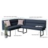 Woods Jupiter Corner Bench in Navy - Right Hand Facing