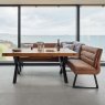 Woods Urban 180-240cm Extending Dining Table with Industrial Corner Bench in Tan