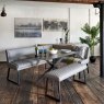 Woods Dante Dark Grey 135cm Dining Table with Corner Bench (LHF) and Low Bench