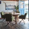 Woods Hampton Round Dining Table with 4 Parma Chairs in Dark Green