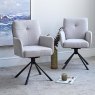 Woods Hampton Round Dining Table with 4 Parma Chairs in Silver