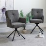 Woods Hampton Round Dining Table with 4 Parma Chairs in Grey