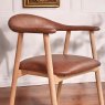 Clearance Albi Dining Chair - Retro Brandy / Oiled Oak Legs (Set of 2)