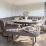 Toscana White Motion Dining Table with Frampton Corner & Low Bench in Anthracite - Right Hand Facing