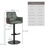 Woods Arno Green Real Leather Bar Stool (Set of 2)