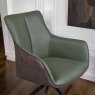 Woods Savonna Green Real Leather Dining Chair (Set of 2)