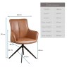 Woods Savonna Cognac Real Leather Dining Chair (Set of 2)