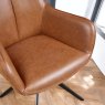 Woods Savonna Cognac Real Leather Dining Chair (Set of 2)