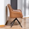 Woods Savonna Cognac Real Leather Dining Chair (Set of 2)