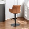 Woods Savonna Cognac Real Leather Bar Stool (Set of 2)