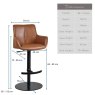 Woods Savonna Cognac Real Leather Bar Stool (Set of 2)
