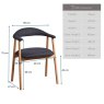 Clearance Albi Dining Chair - Dark Blue / Oiled Oak Legs (Set of 2)