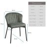 Woods Tristan Petrol Fabric Dining Chair (Set of 2)
