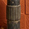 Woods Centre Straight Lines Wooden Candle Holder in Grey Mud - Small