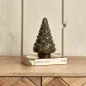 Woods Tree Glass Ornament in Green Gold
