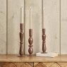 Woods Oval Glass Candle Stick in Misty Rose