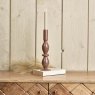 Woods Oval Glass Candle Stick in Misty Rose
