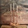Woods Metal Taper Trio Candle Stick in Matt Peach - Small